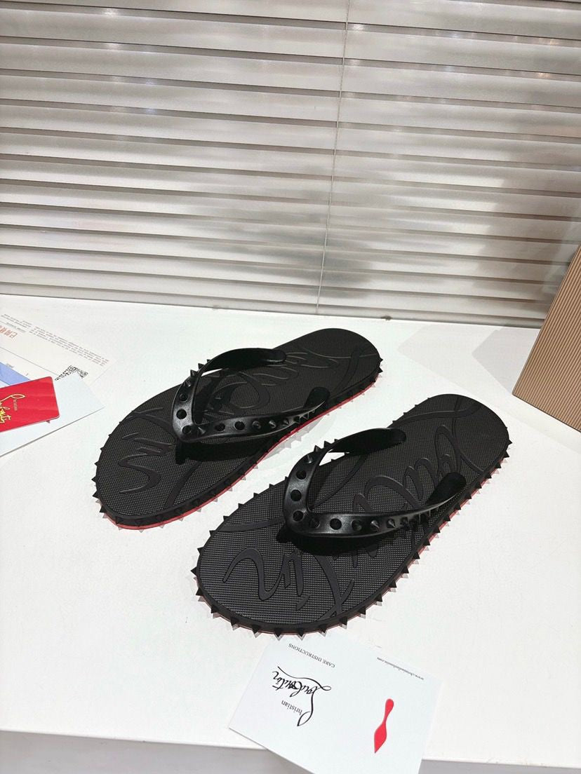 Black/Red Sandals