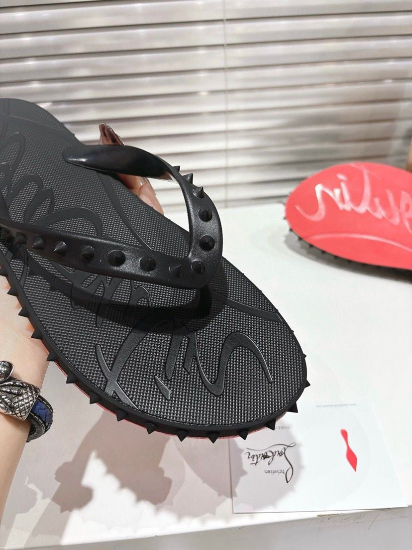 Black/Red Sandals