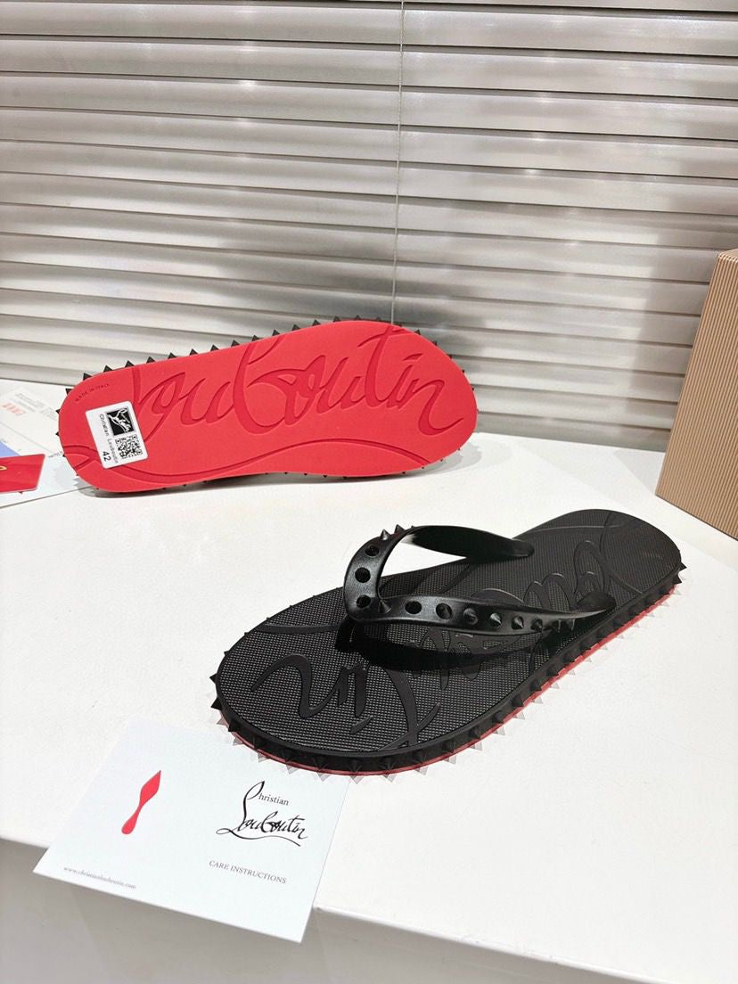 Black/Red Sandals