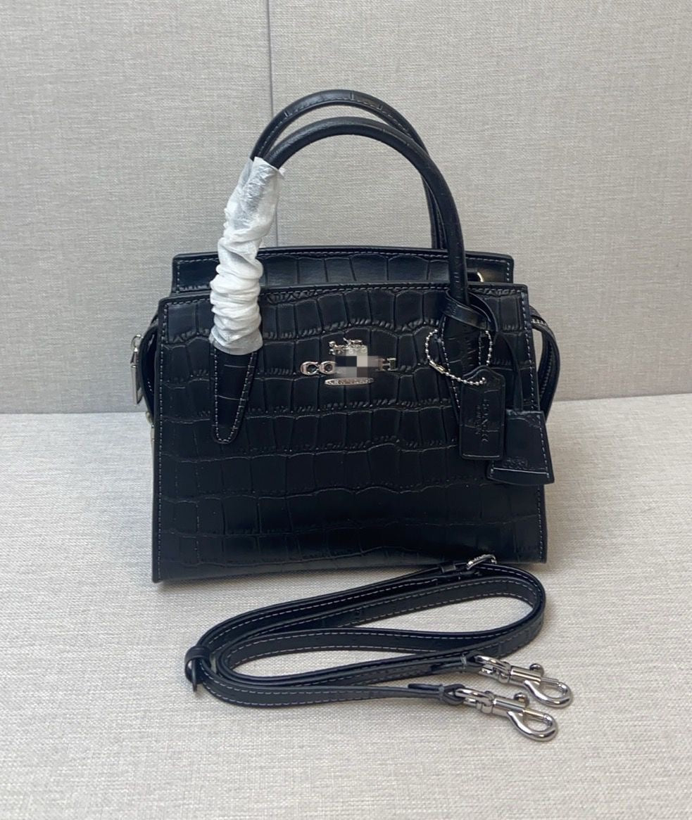 Black Print Leather Bag